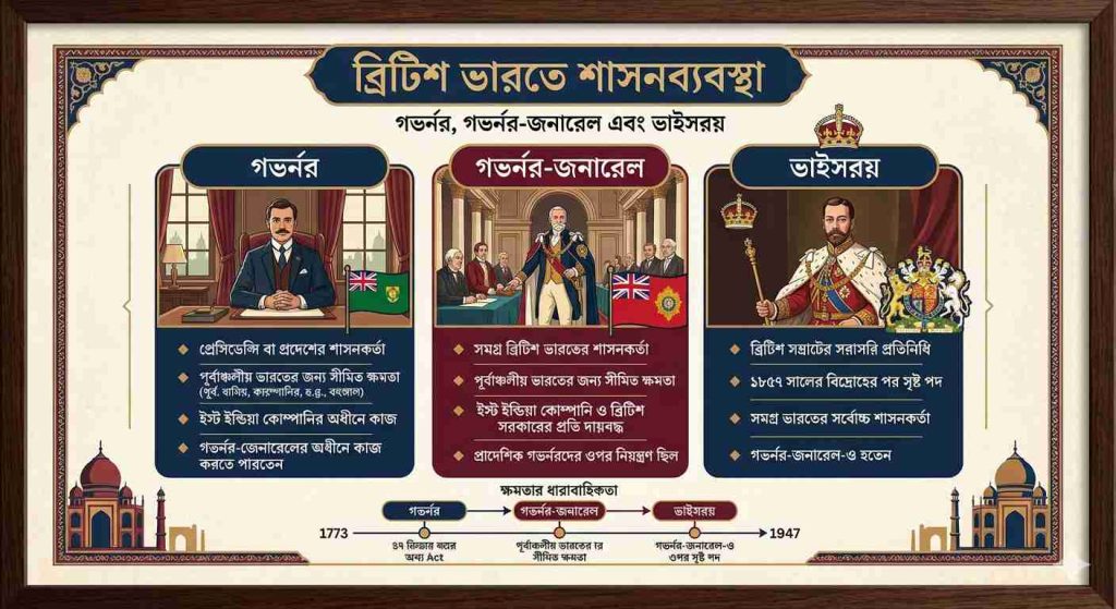 গভর্নর, গভর্নর জেনারেল ও ভাইসরয় : Governor, Governor General and Viceroy. 1 গভর্নর, গভর্নর জেনারেল ও ভাইসরয়