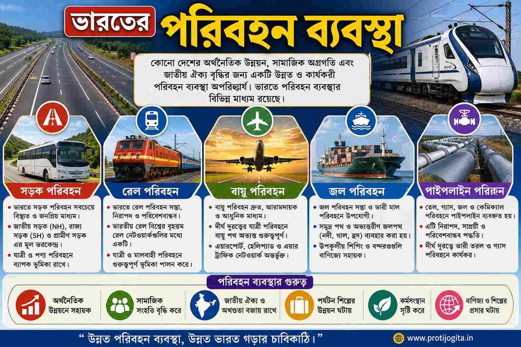 ভারতের পরিবহন ব্যবস্থা: Top 15 Essential GK & Complete Guide. 1 ভারতের পরিবহন ব্যবস্থা